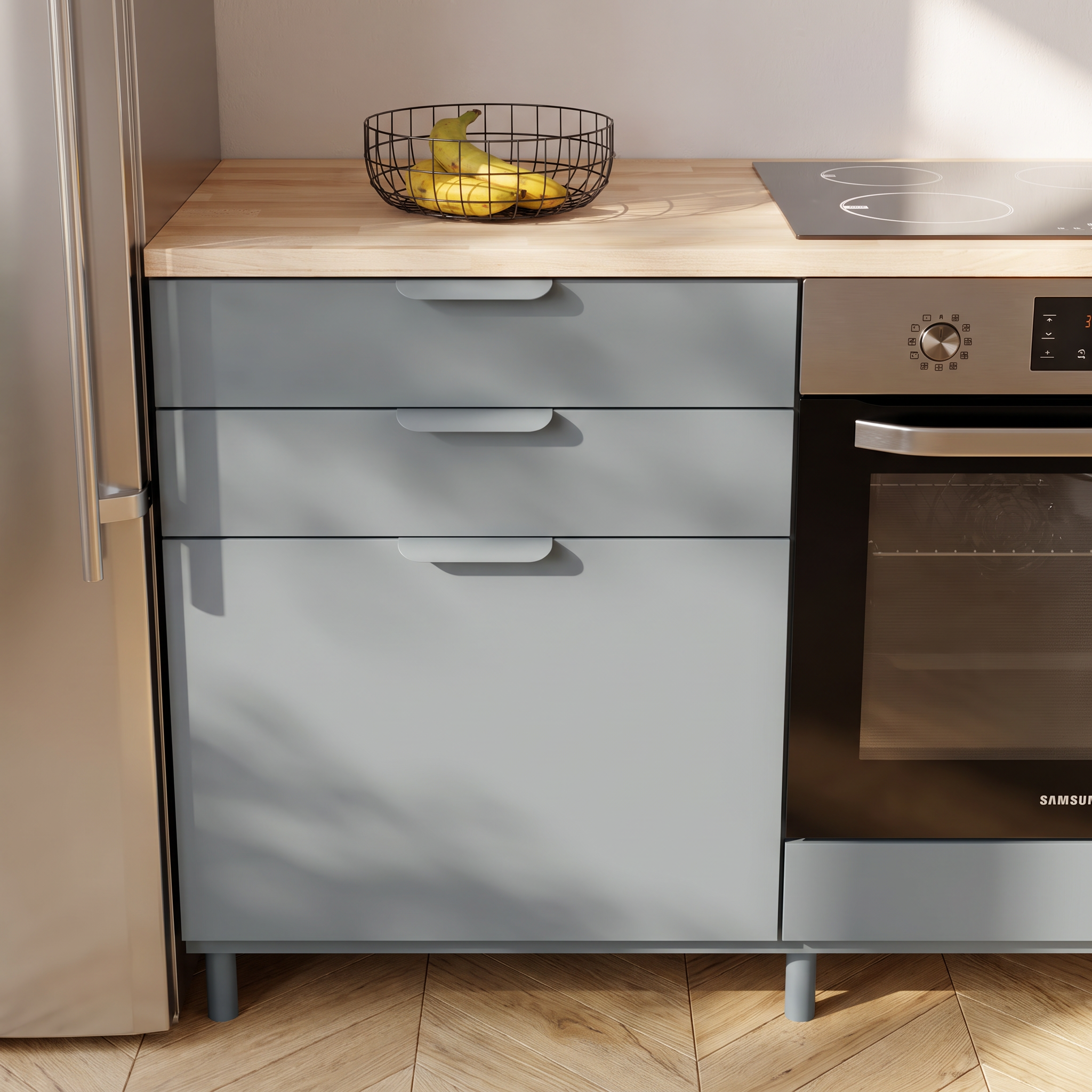 Base Eleki B60 con 3 cassetti grigio celadon - 3