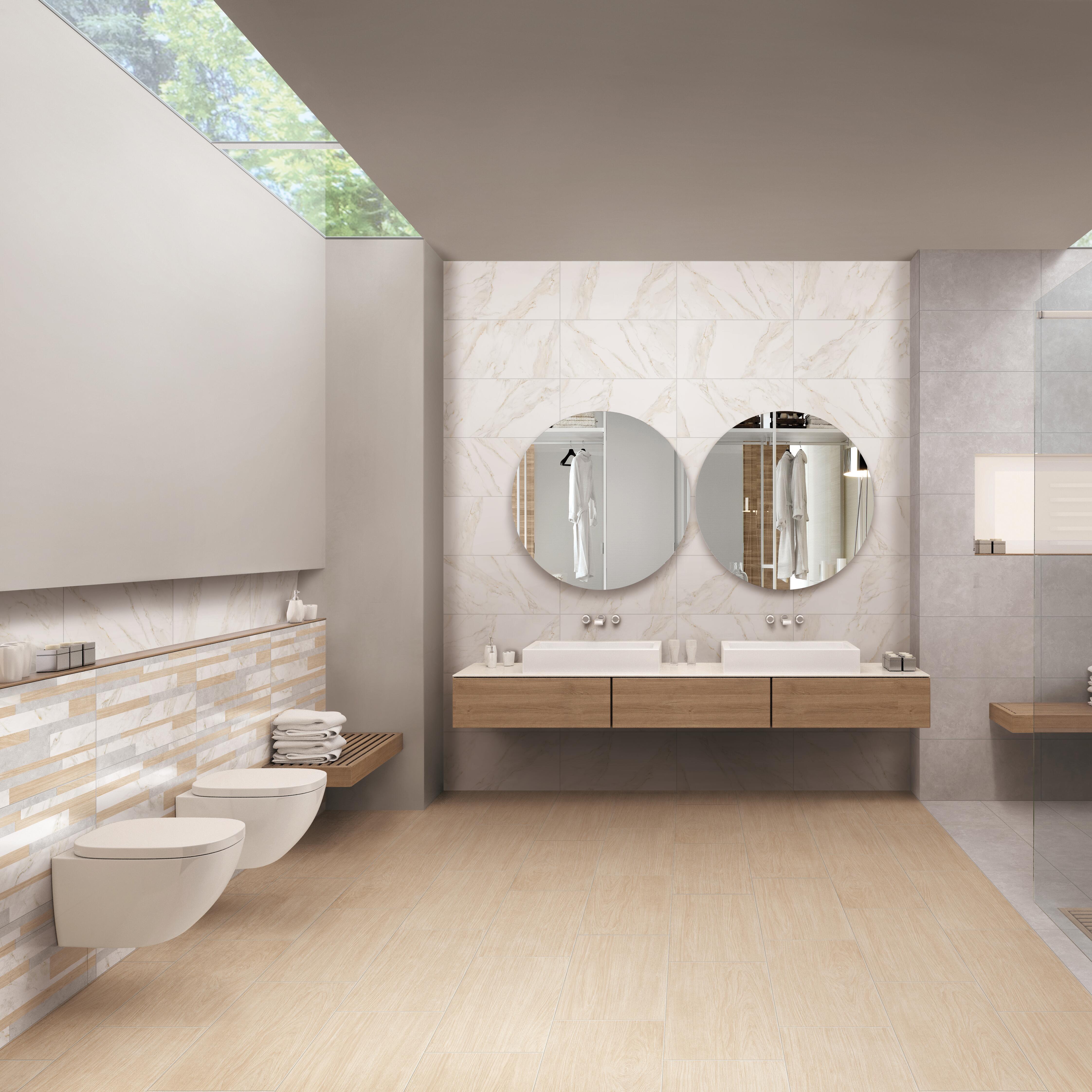 Piastrella da pavimento e rivestimento interno 30 x 60 cm Sp. 7.4 mm rettificato Remix Marble in gres porcellanato smaltato bianco marmorizzato opaco traffico intenso (pei 4/5) R9 1.44 mq - 4