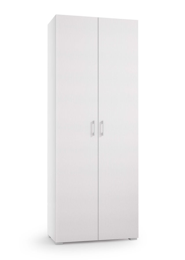 Scarpiera mobile multiuso 2 ante doppia profondità L 73 x H 195 x P 35 cm 21 paia, bianco