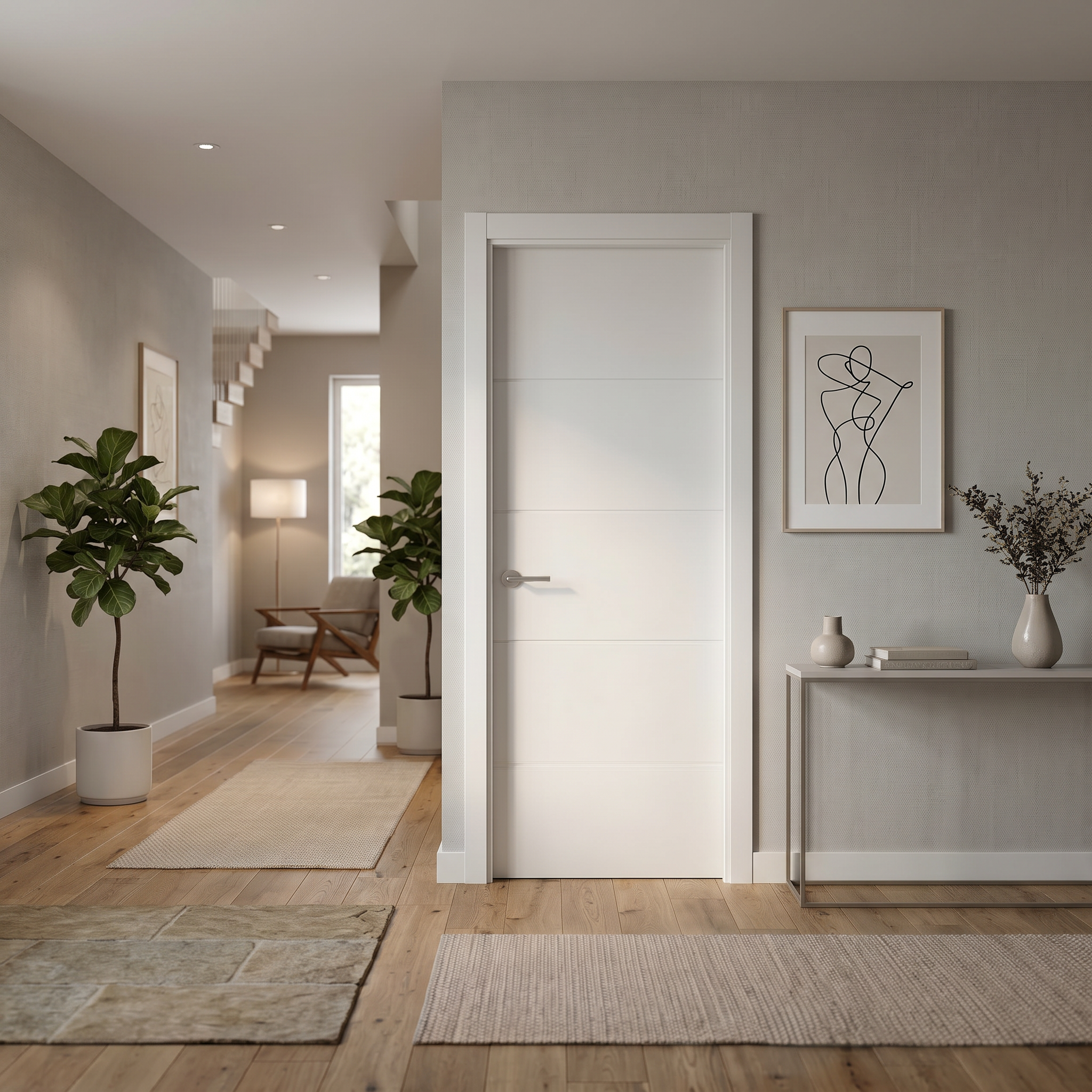 PUERTA ABATIBLE EN BLOCK VT5 LACADA BLANCA CIEGA 72,5CM DERECHA - 2