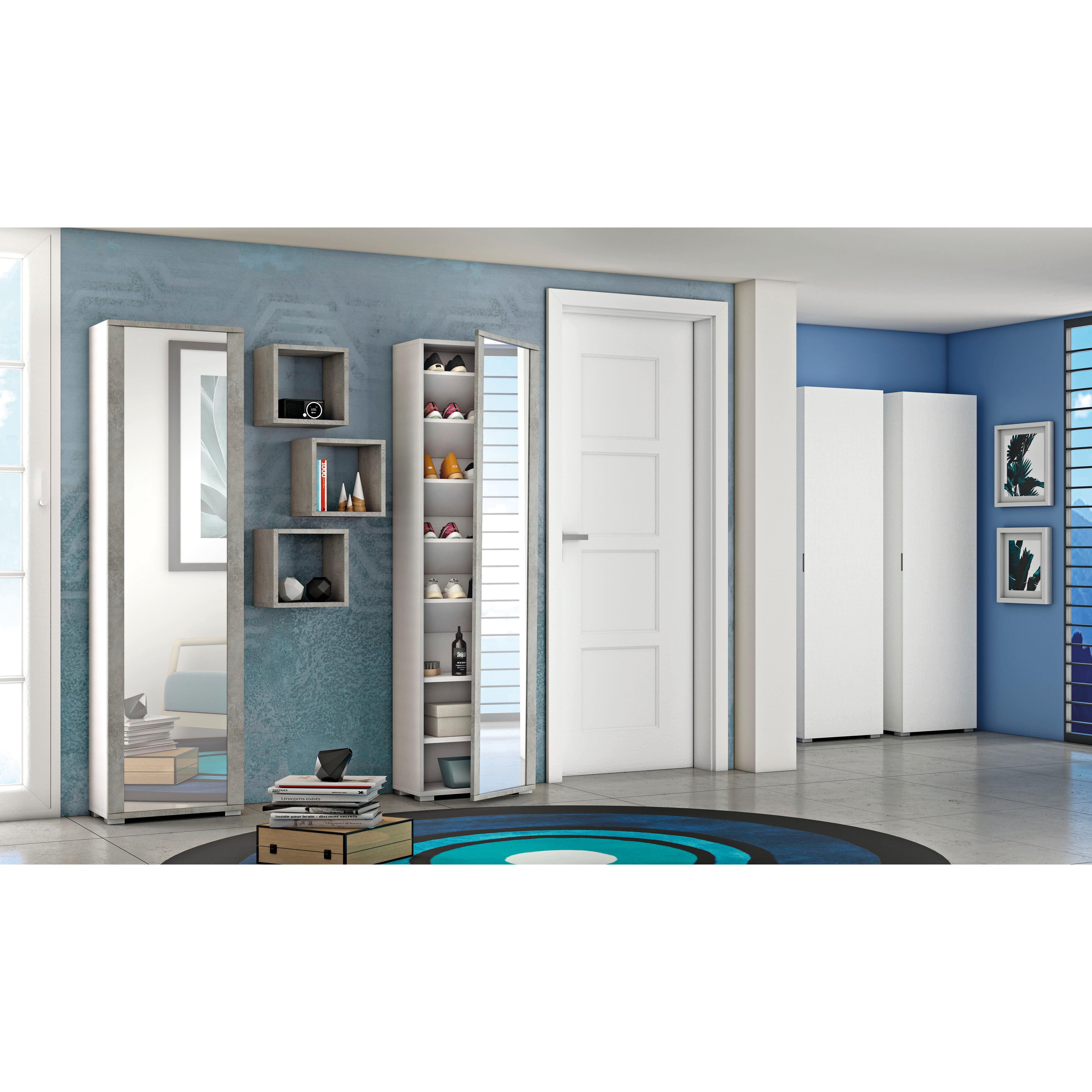 Mobile Multiuso L 50 x H 182 x P 30 cm bianco - 3