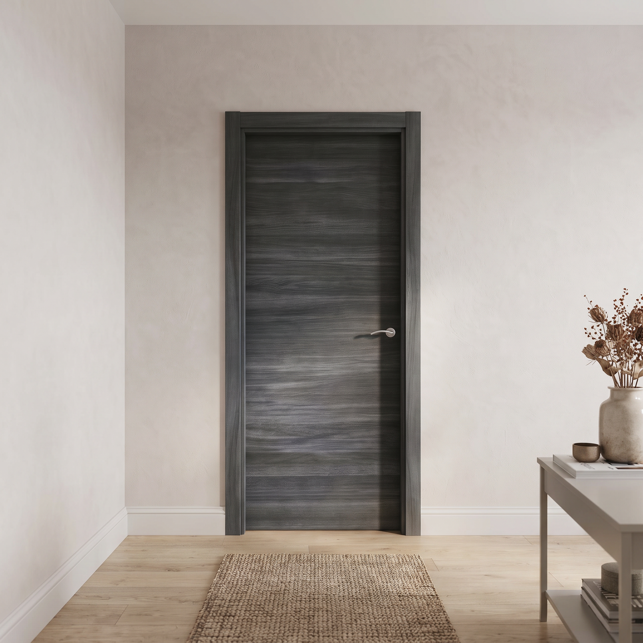 PUERTA ABATIBLE EN BLOCK MELAMINA NEGRO 92,5CM CIEGA IZQUIERDA - 2