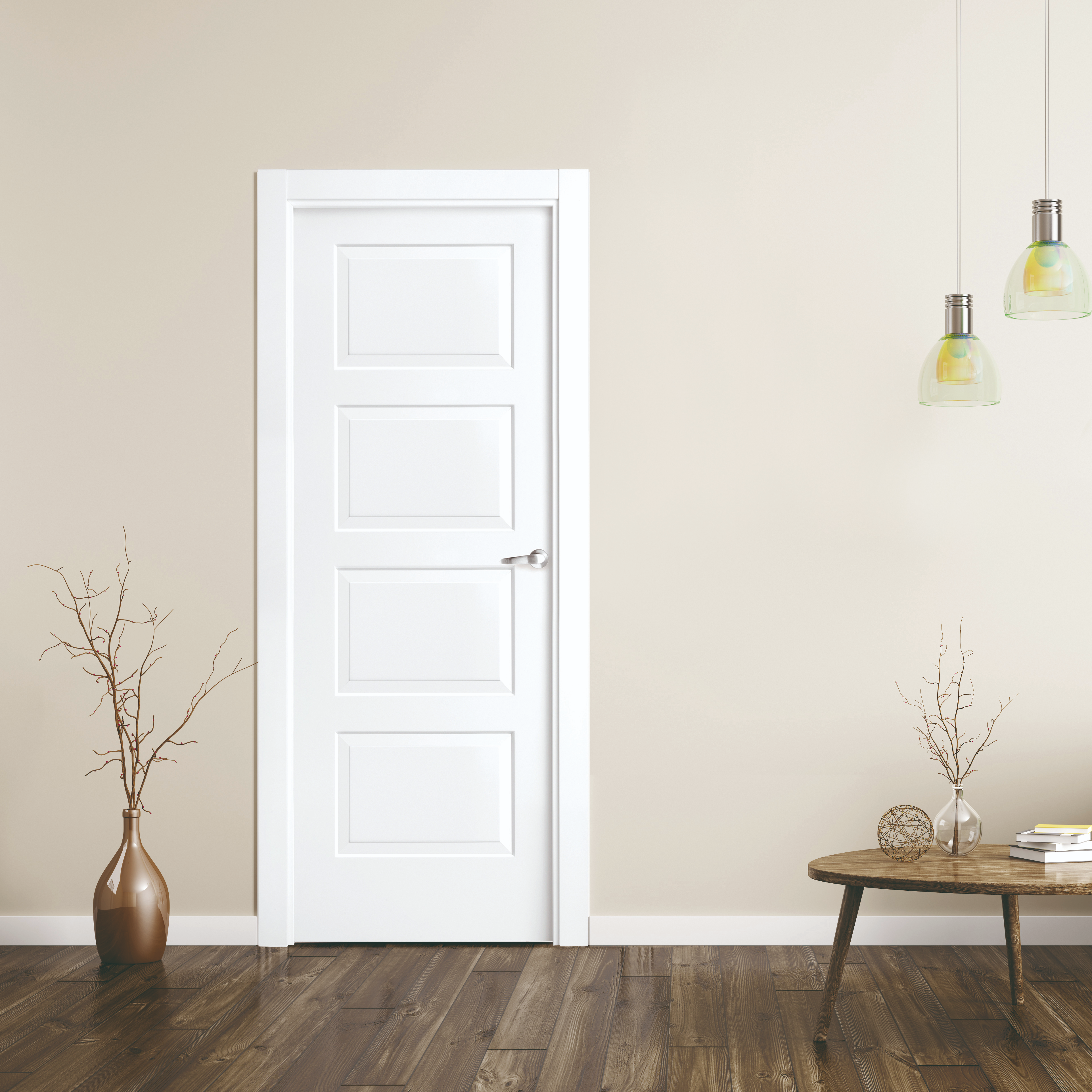 PUERTA INTERIOR EN BLOCK LOLA LACADA BLANCA CIEGA 62,5CM DERECHA - 2