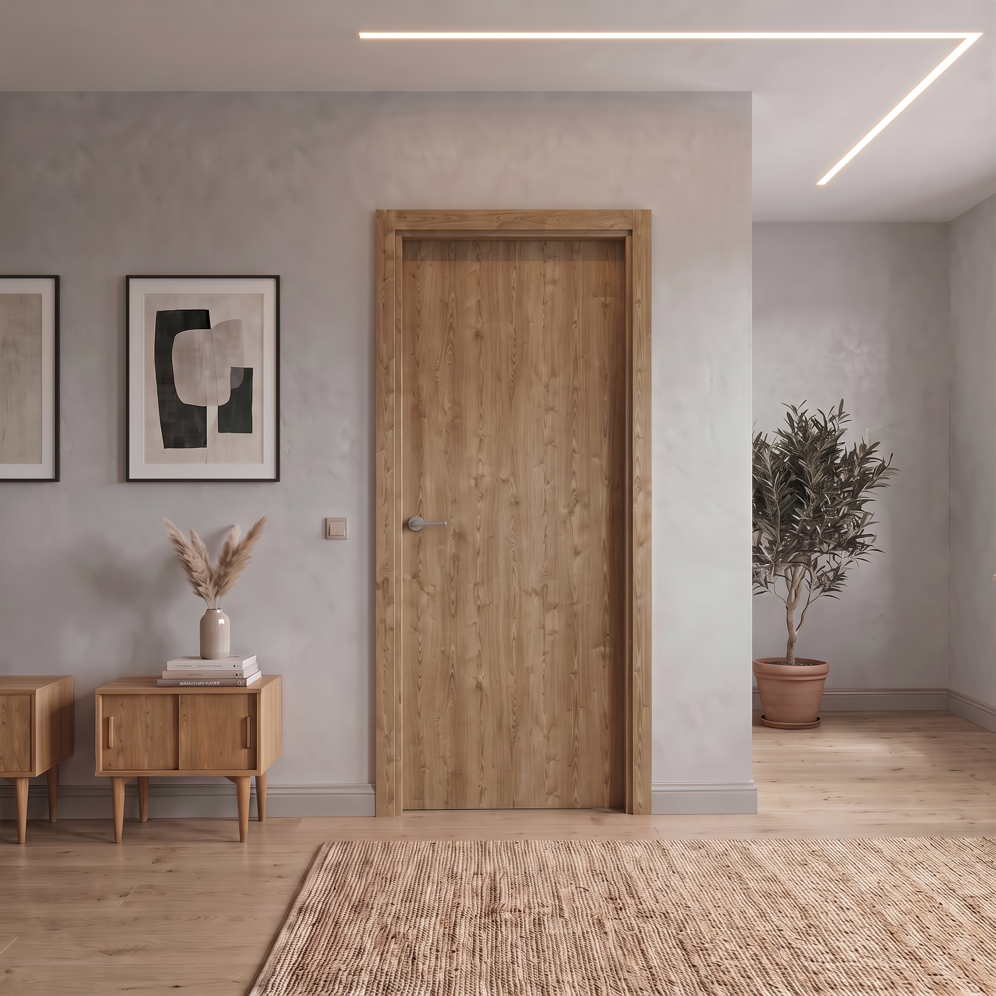 PUERTA ABATIBLE EN BLOCK VINILO CASTAÑO 72,5CM CIEGA DERECHA - 2