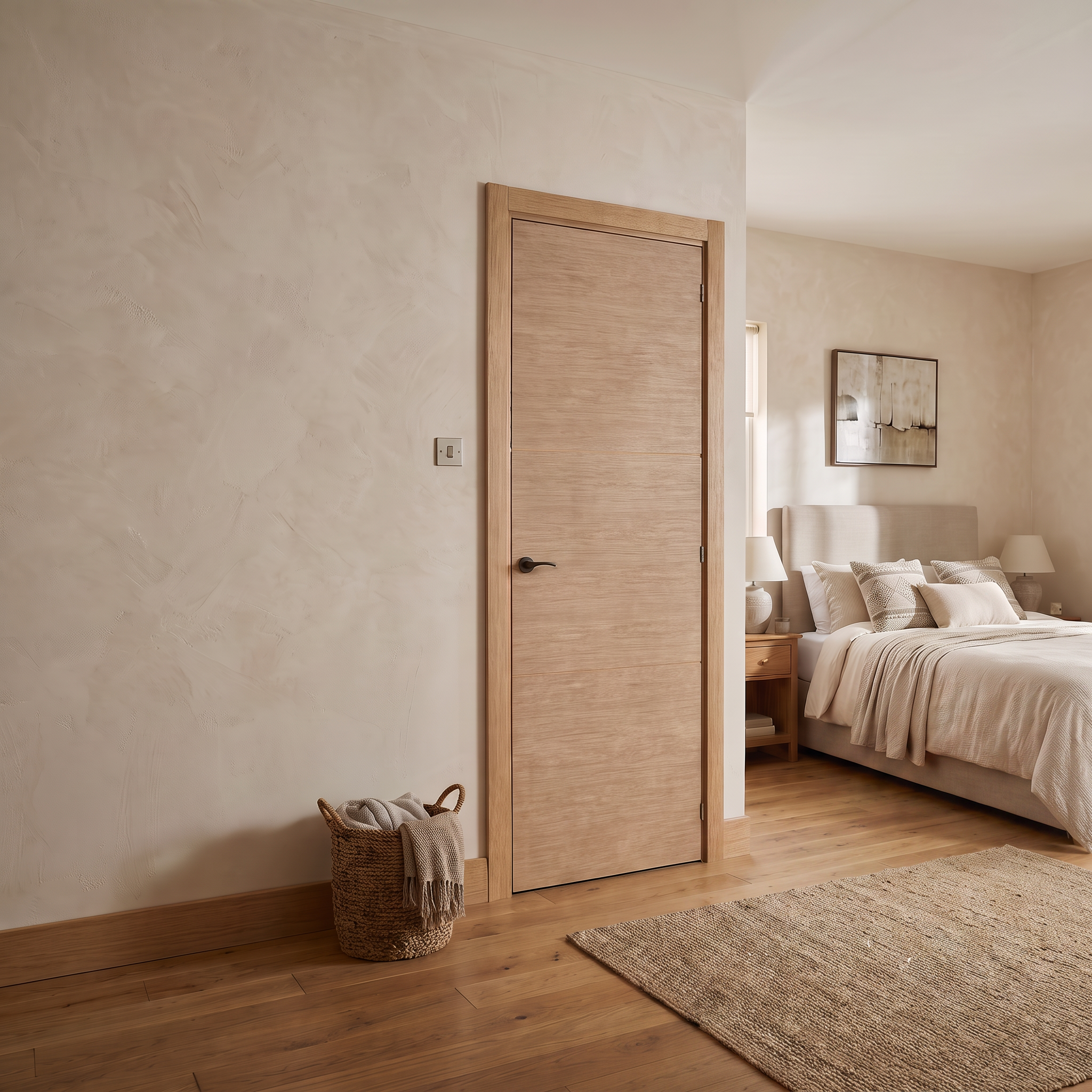 PUERTA INTERIOR EN BLOCK MELAMINA ROBLE T CIEGA 60.5CM DERECHA - 2