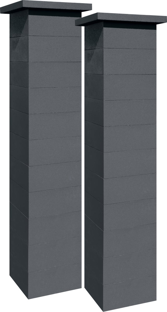KIT 2 PILIERS COMPLET PLATINUM DARK 39X39X188CM