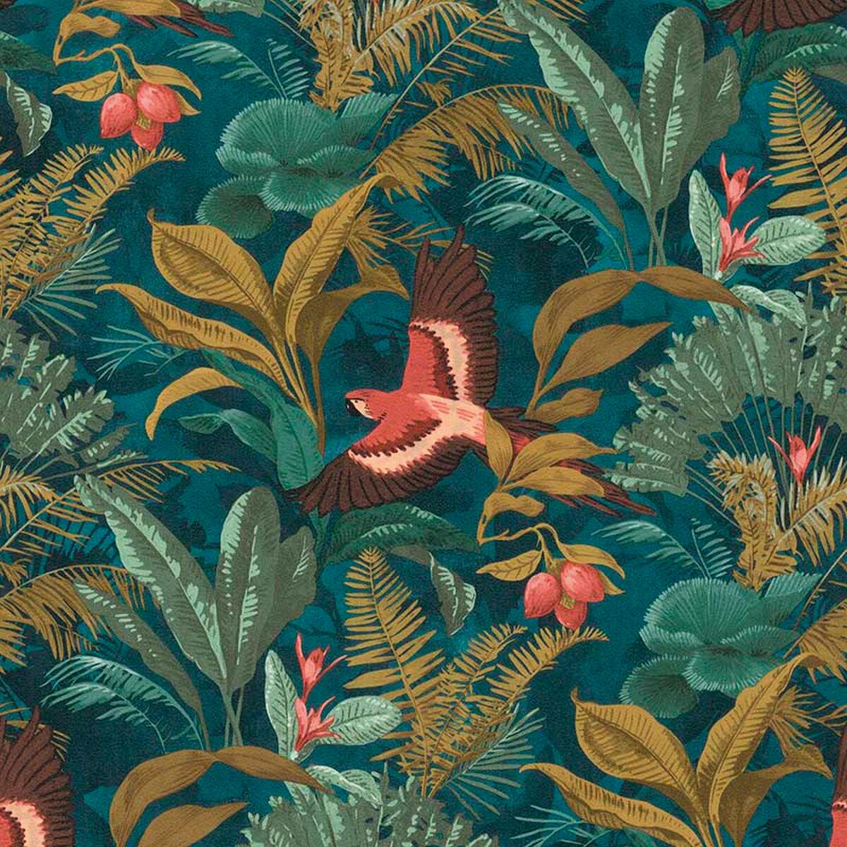 Papier peint vinyle sur intissé Motif jungle nocturne vert - 3