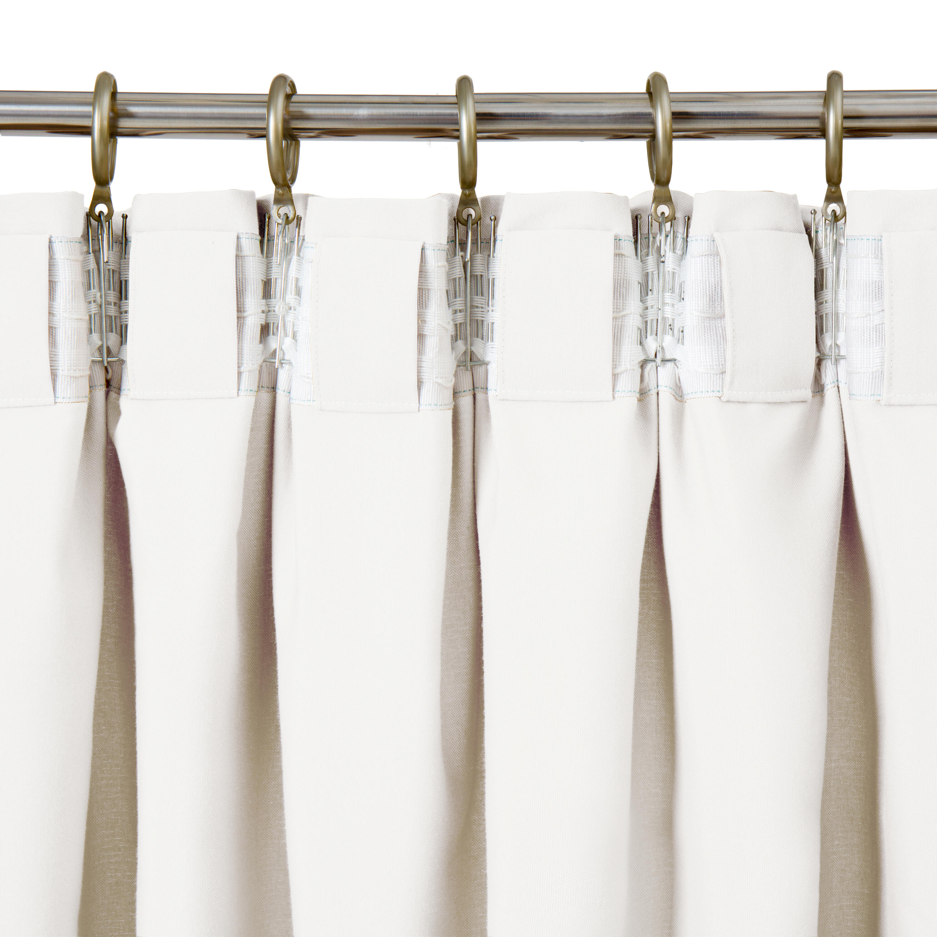 Cortina cinta fruncida, trabillas Pharell algodón liso blanco INSPIRE de 140x280cm. Incluye cinta termoadhesiva - 5