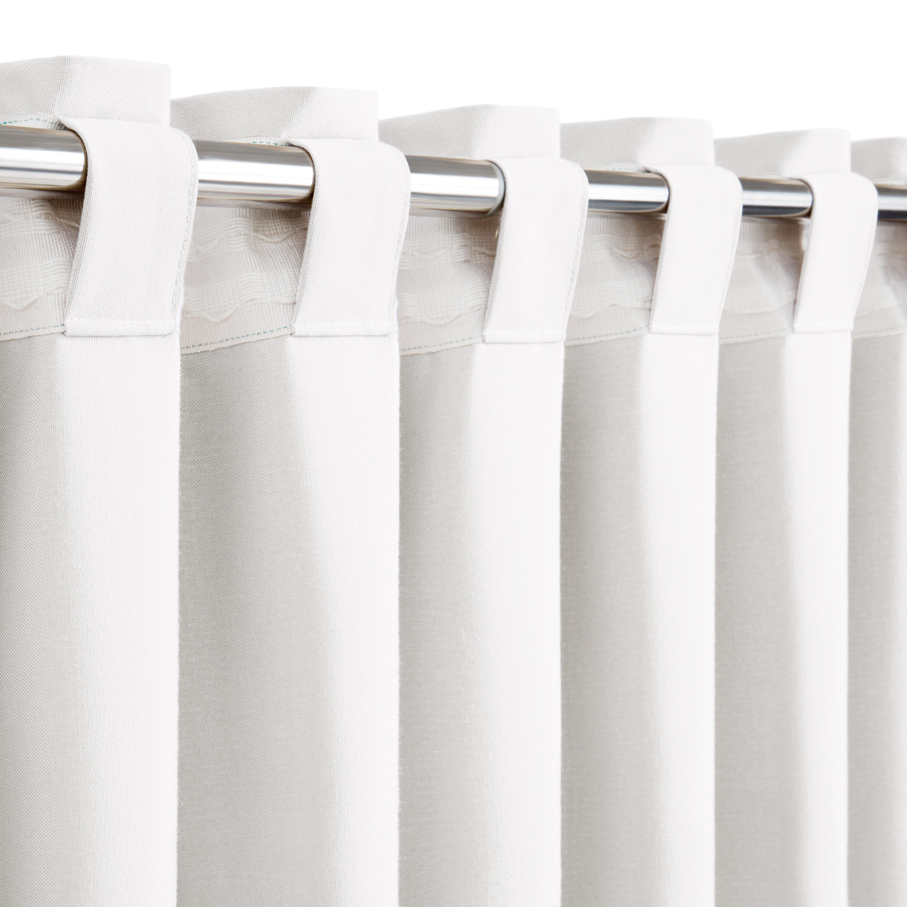 Cortina cinta fruncida, trabillas Pharell algodón liso blanco INSPIRE de 140x280cm. Incluye cinta termoadhesiva - 6