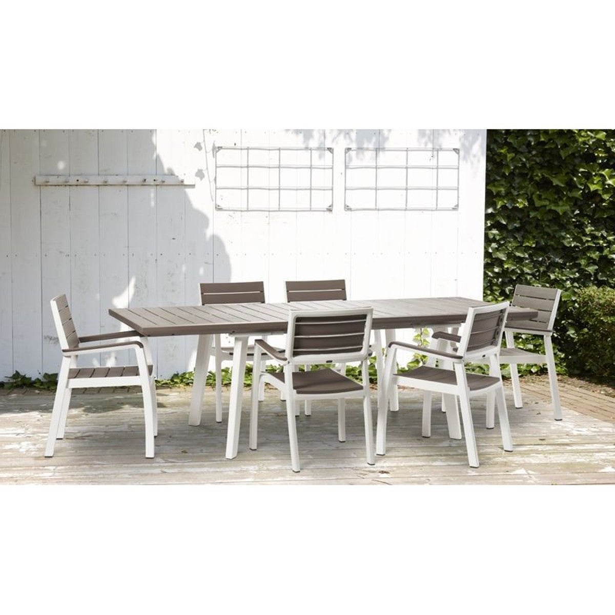 Sedia da giardino con braccioli Harmony KETER, struttura e seduta in polipropilene grigio - 3