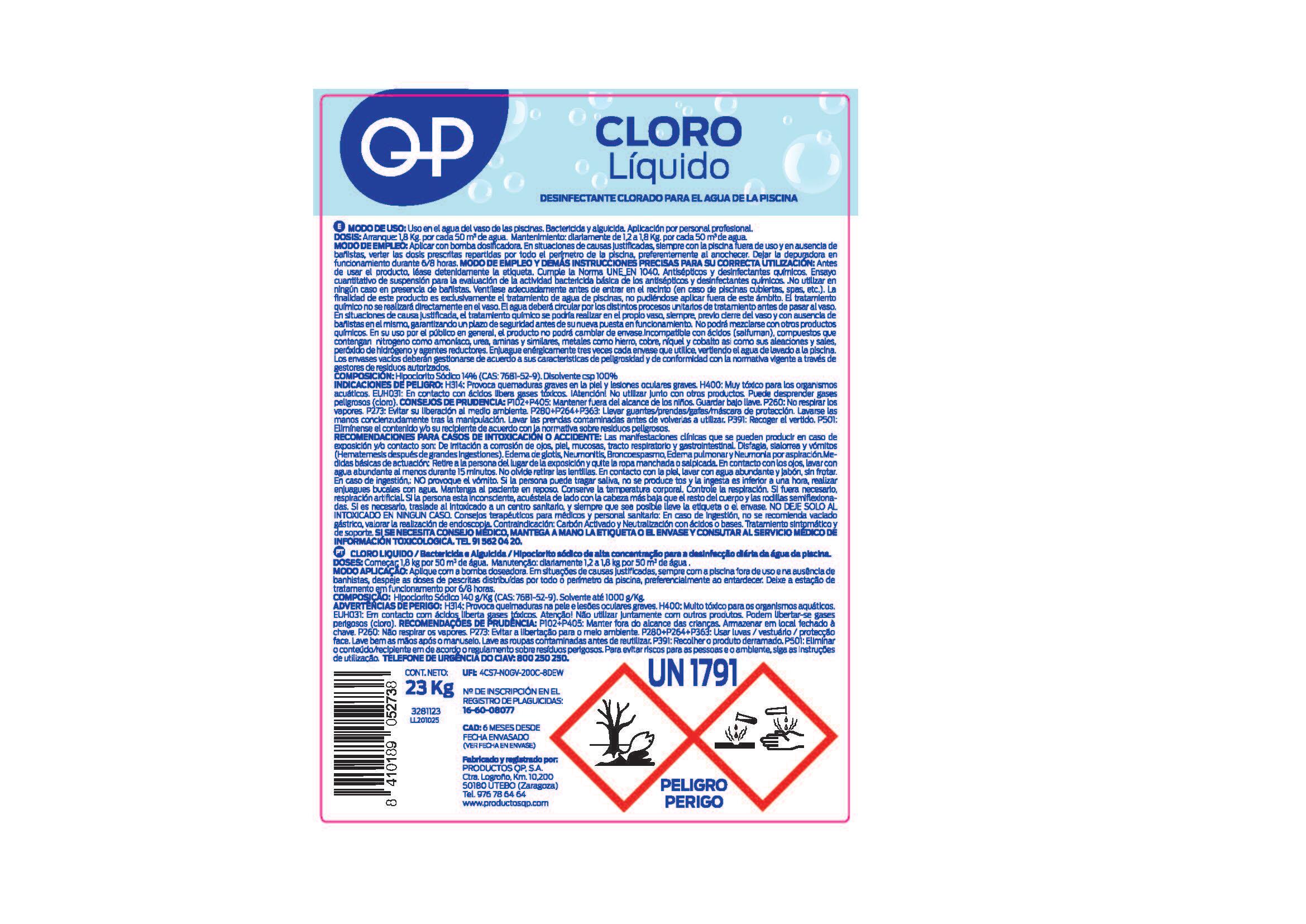 CLORO PISCINA LIQUIDO 23L - 2