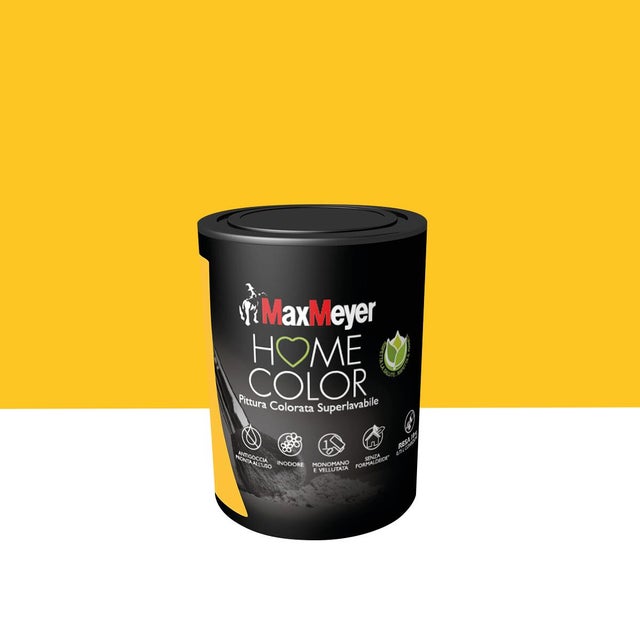 Pittura per interni super lavabile, MAXMEYER Home Color giallo soleado opaco, 0.75 L