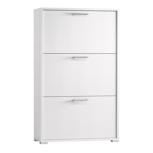 Scarpiera TERRANEO 3 ante apertura a ribalta, L 65 x H 112 x P 28 cm 10 paia, bianco