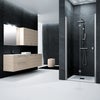 Porta doccia pieghevole L 67-71 cm x H 201.7 cm per nicchia in vetro trasparente SP. 6 mm, profilo satinato cromo, serie Glam