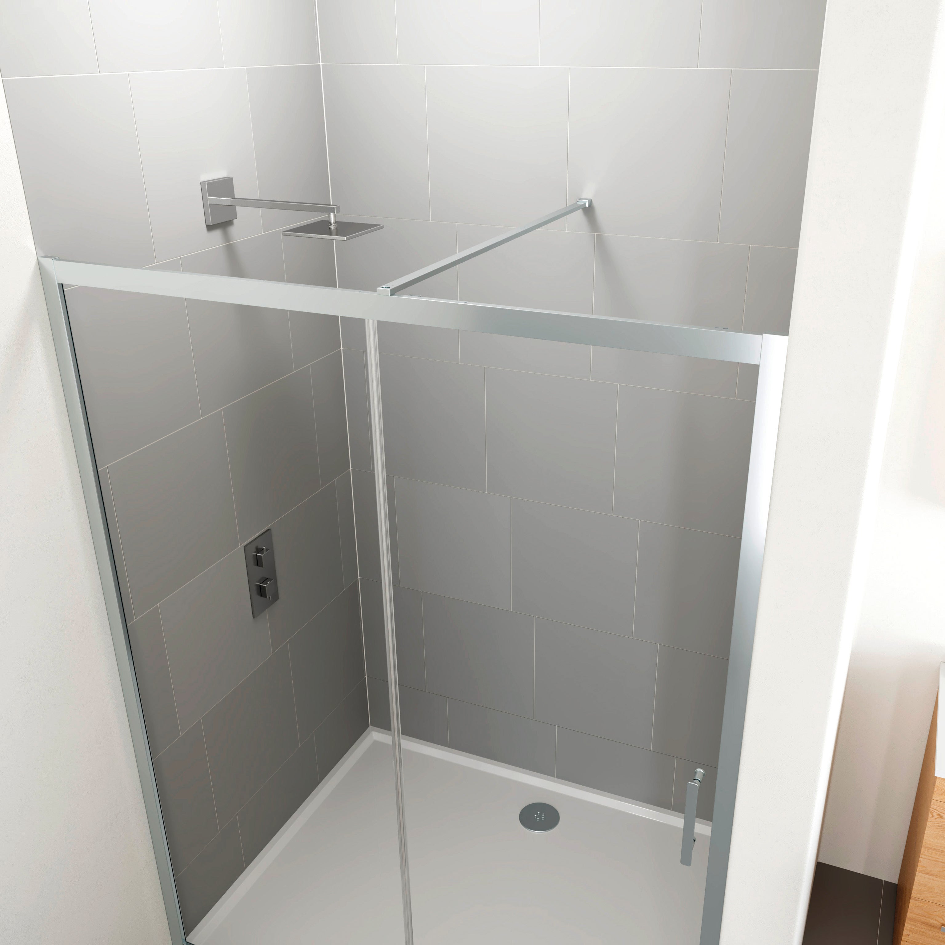 Porta doccia scorrevole Verve, L 115-120 cm x H 190 cm x SP 6 mm, profilo cromo - 5