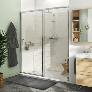 Porte de douche coulissante transparent, chromé 170 cm, Remix