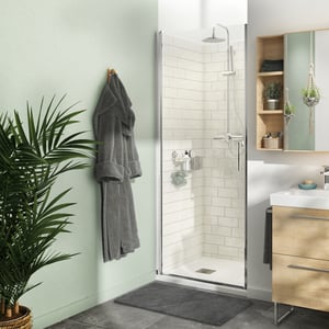Porte de douche pivotante transparent, chromé 80 cm, Remix
