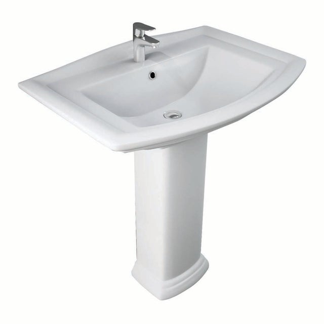 Lavabo sospeso rettangolare Washington L 50.5 x H 25 x P 50.5 cm in ceramica bianco
