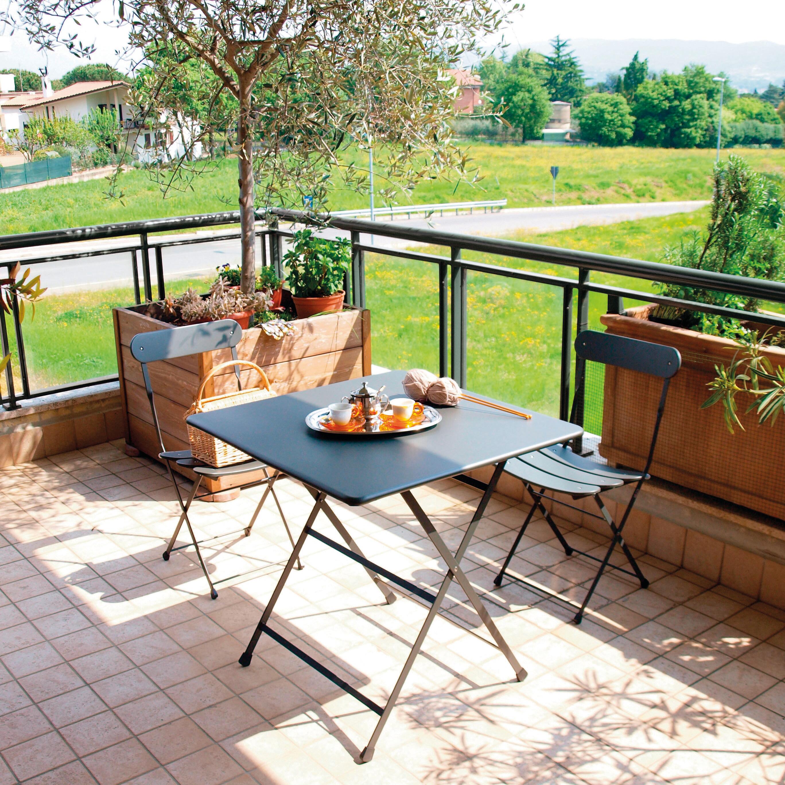 Set tavolo e sedie Cassis OASI BY EMU in ferro battuto antracite