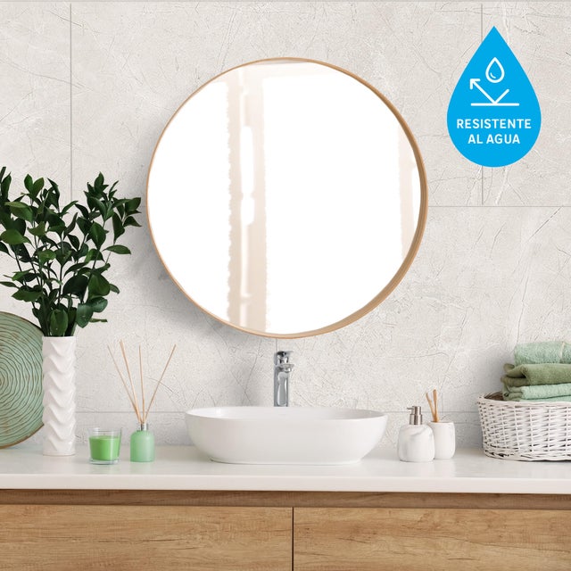 Revestimiento de pared decorativo efecto mármol vinílico SPC Selene White beige claro de 80x40cm