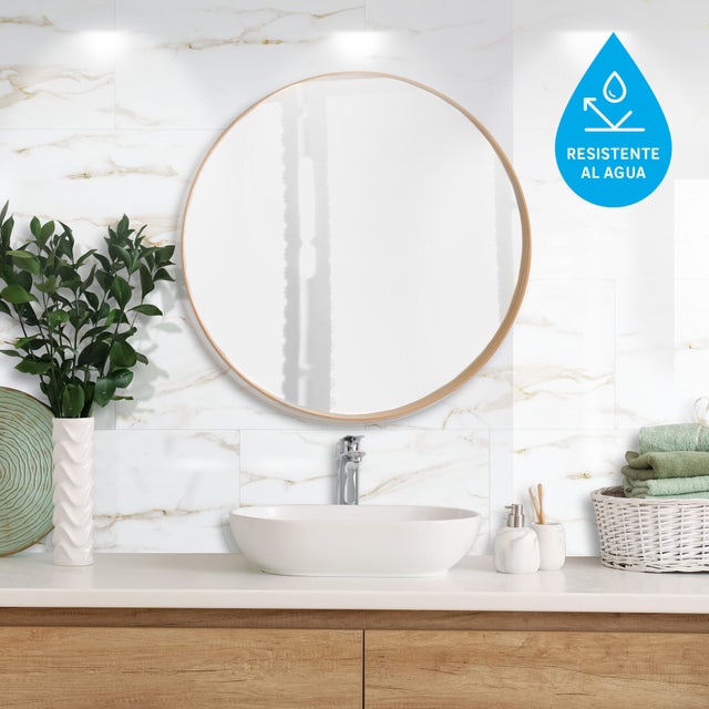 Revestimiento de pared decorativo efecto mármol de PVC serie Dumawall+ Gloss Sintra blanco de 65x37,5cm