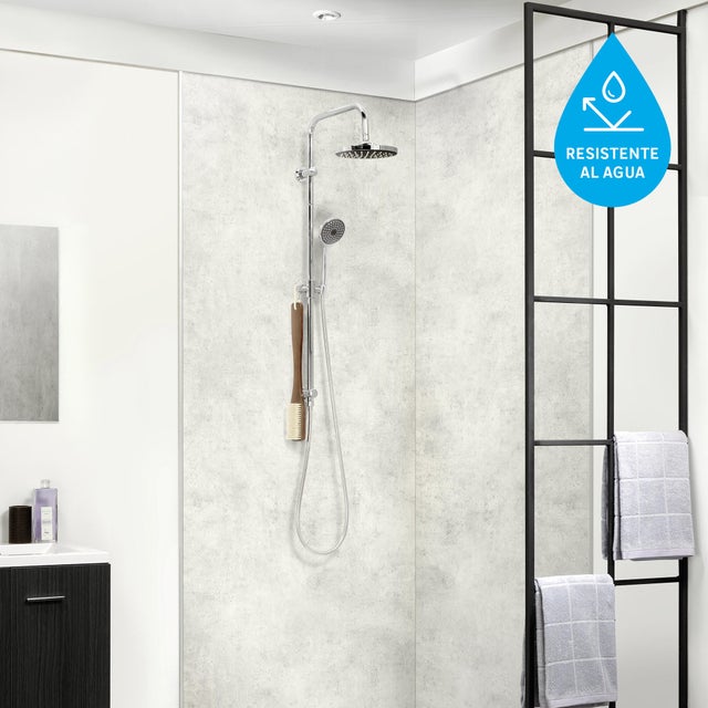 Revestimiento de pared decorativo efecto cemento de PVC XL Light Cemento blanco de 260x90cm
