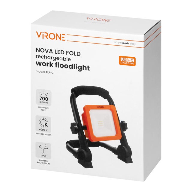 Naświetlacz LED 9W 700 lm 4000K IP54 przenośny