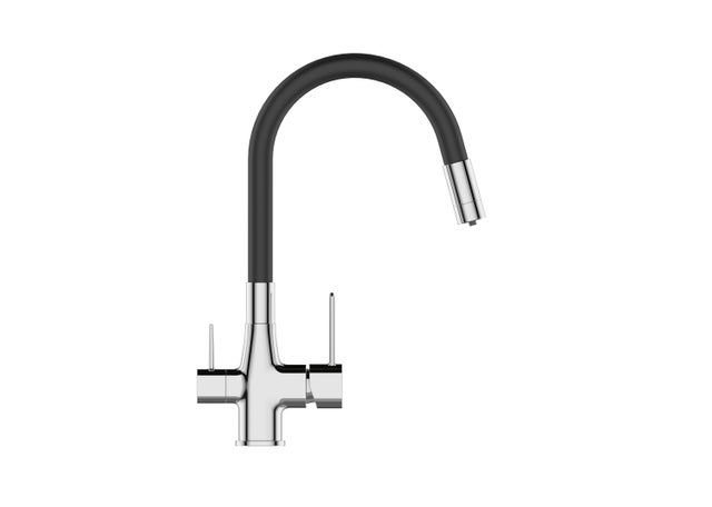 Bateria kuchenna Glamour z filtrem czarna/chrom