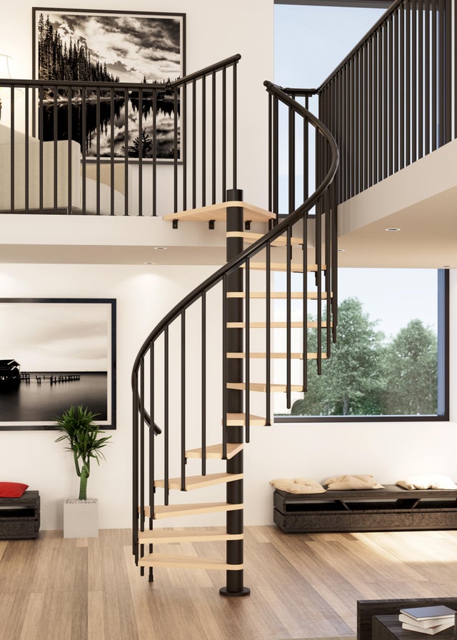 KIT Escada em espiral em aço 2,81 m preto Sogem Montreux