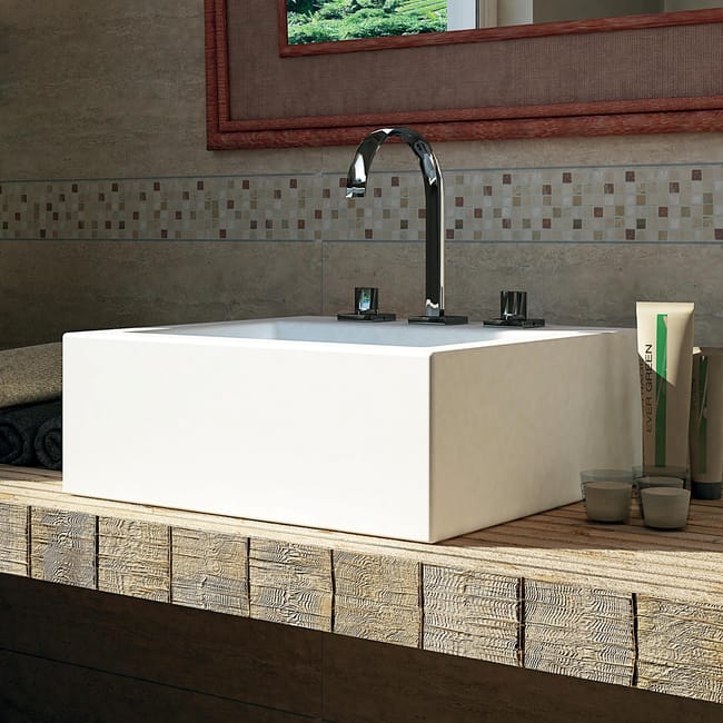 Leroymerlin Mosaico in pietra Travertino15 multicolore L 30 x L 30.5cm x Sp. 8 mm