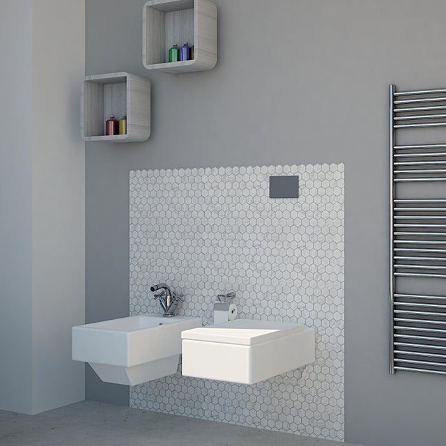 Mosaico in vetro Esagona marmo multicolore opaco L 30 x L 33cm x Sp. 8 mm