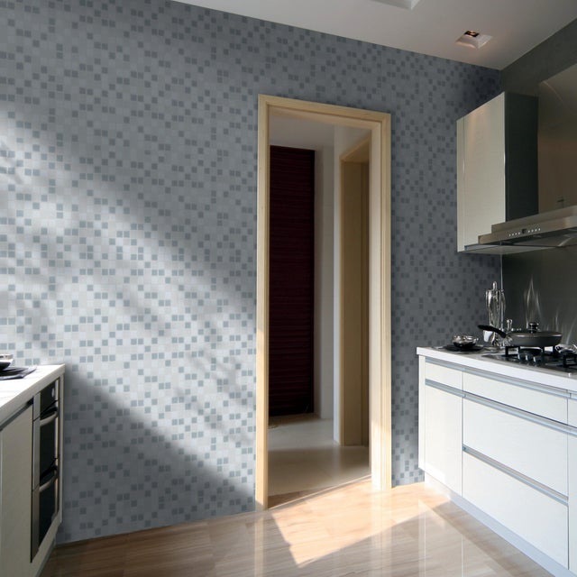 Mosaico in vetro Nuvola grigio satinato L 32.7 x L 32.7cm x Sp. 4 mm, 20 pezzi