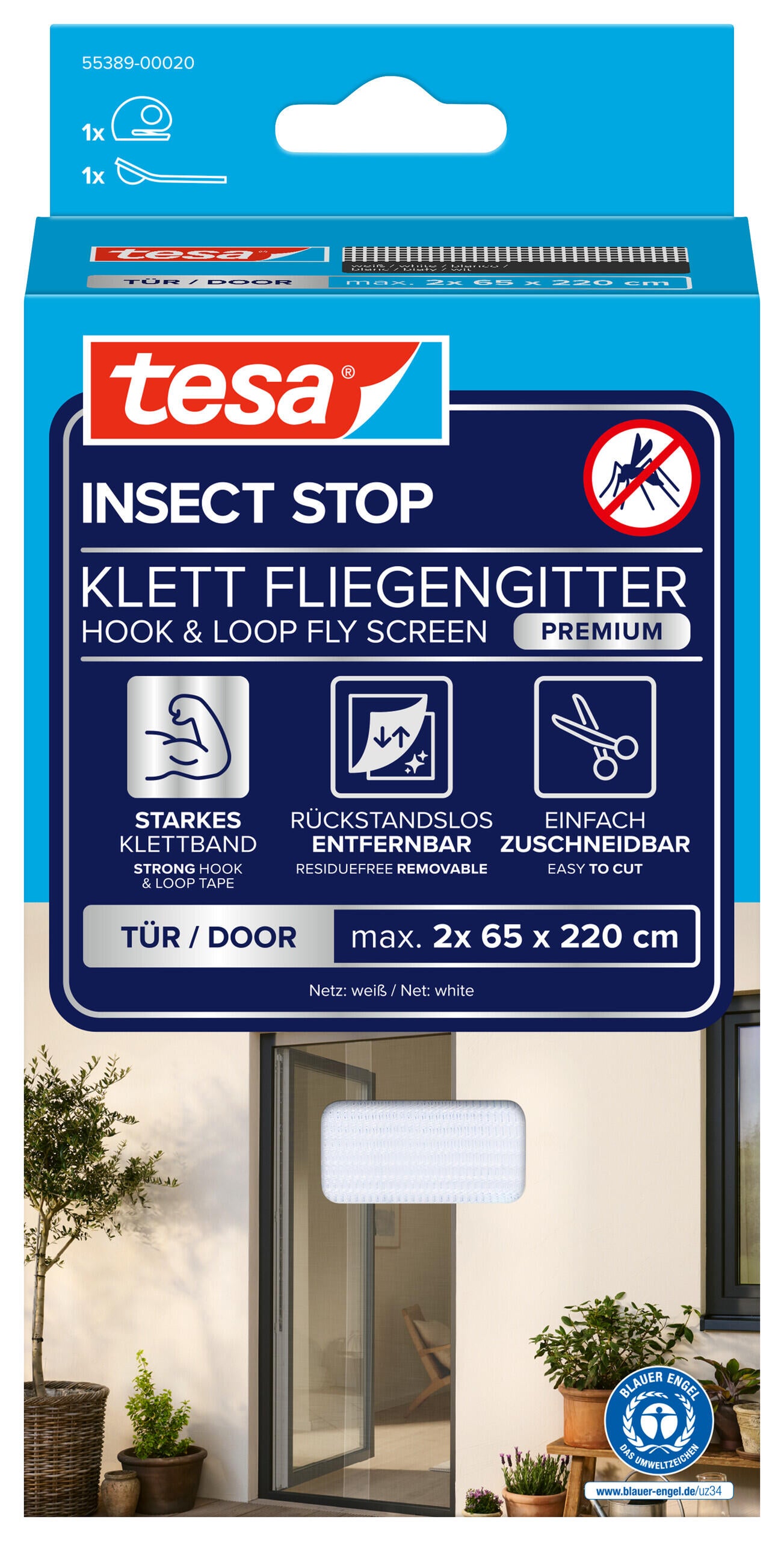Moskitiera Tesa Premium 0.65x2.2M Biała  - 3