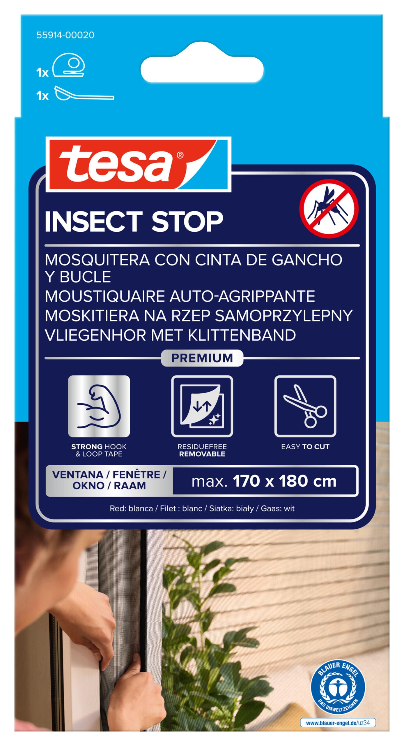 Moskitiera Tesa Premium 1.7x1.8M Biała  - 5