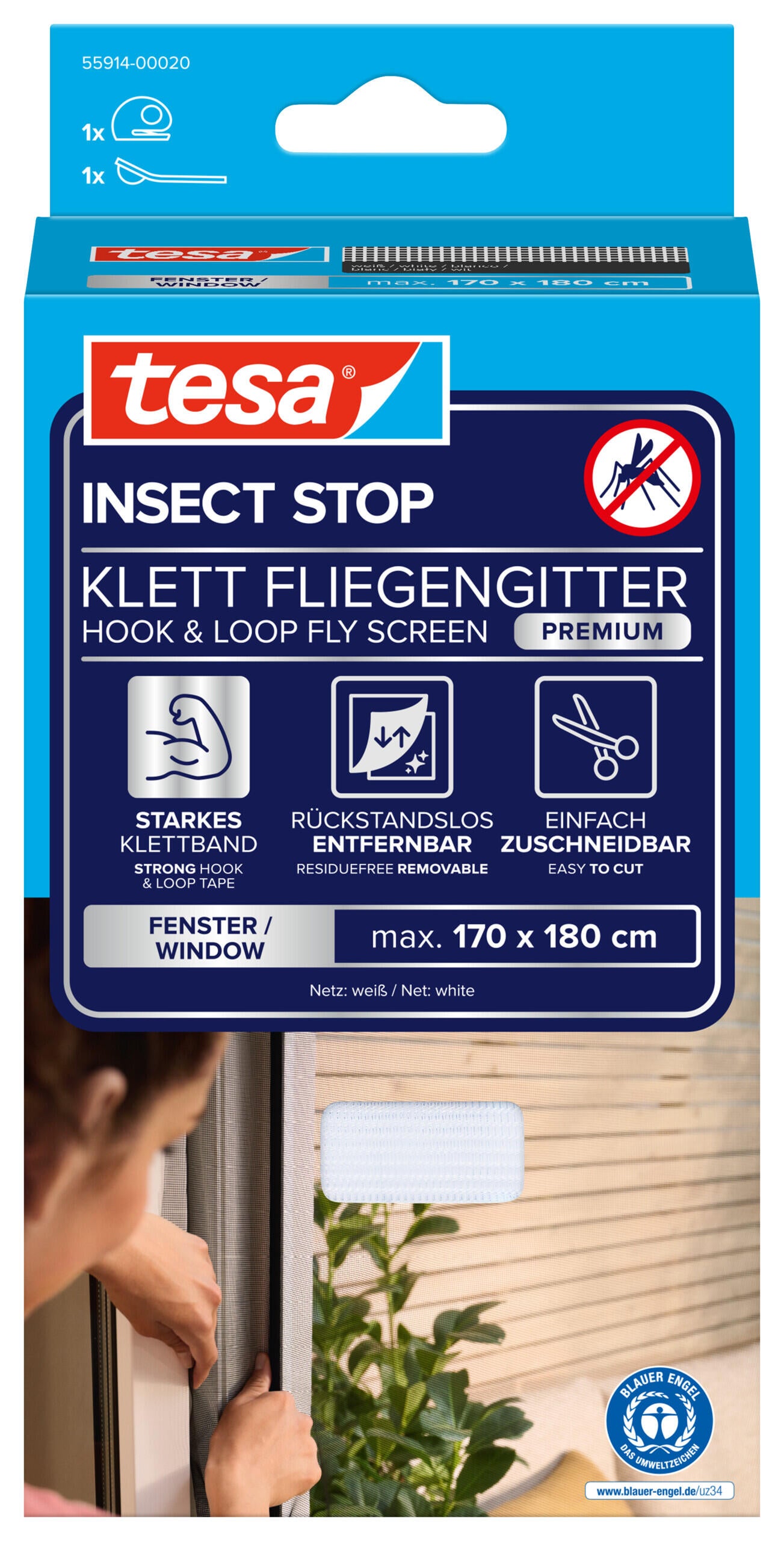 Moskitiera Tesa Premium 1.7x1.8M Biała  - 2