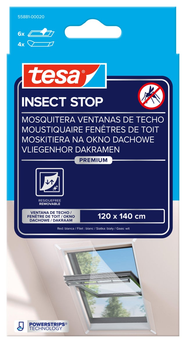 Moskitiera do okien dachowych Tesa 1.2x1.4M Biała
