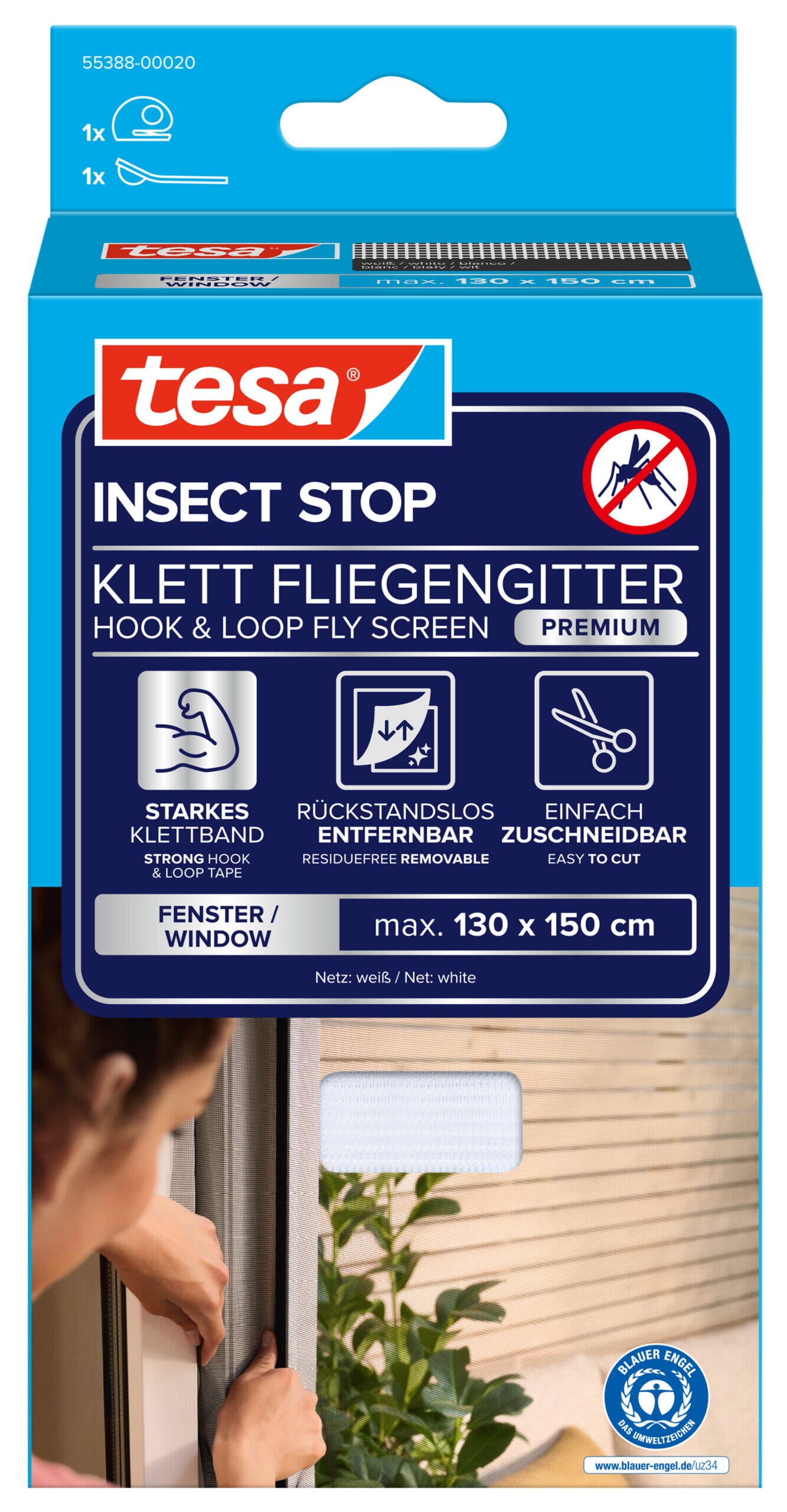 Moskitiera Tesa Premium 1.3x1.5M Biała  - 2
