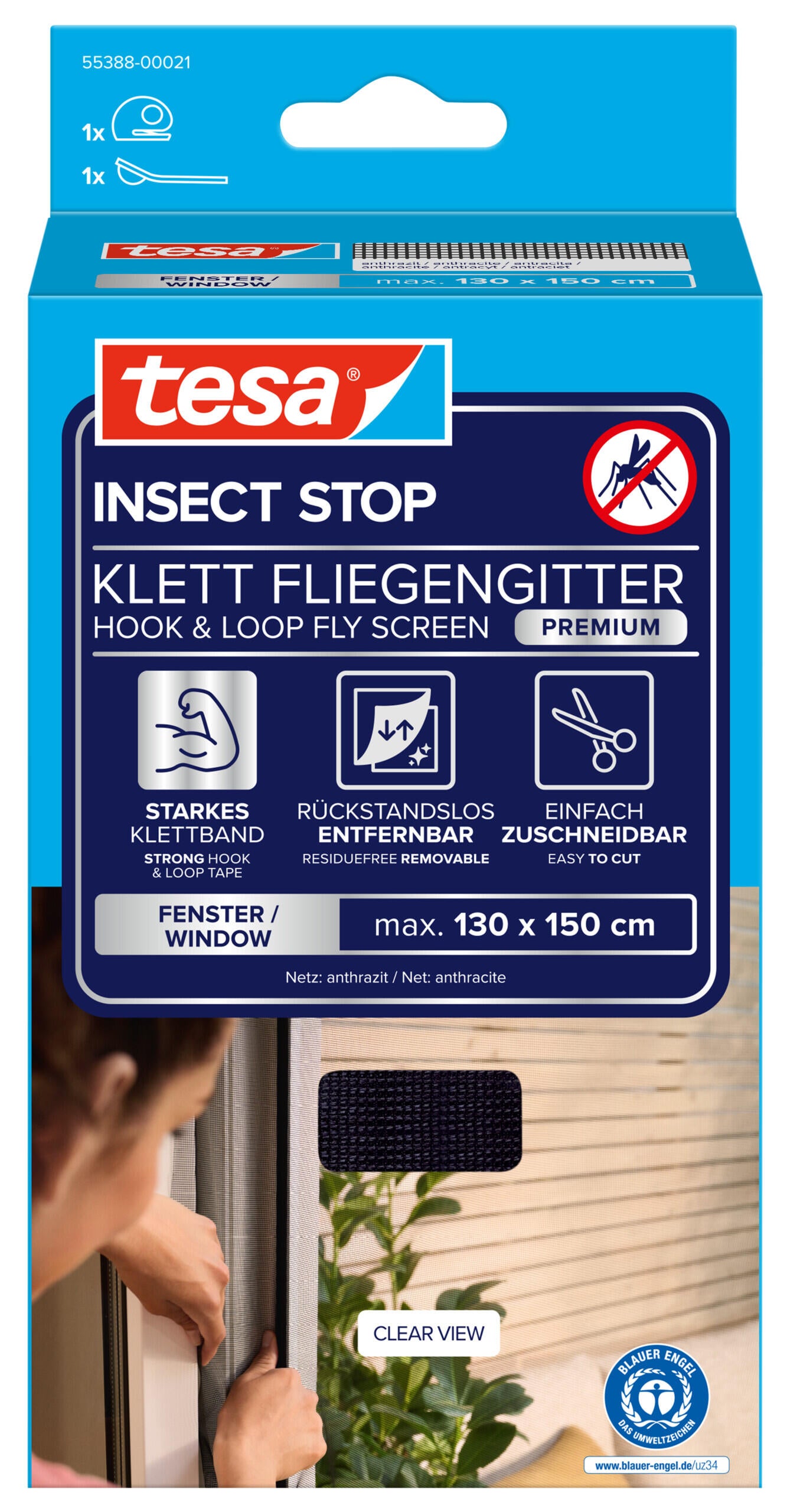 Moskitiera Tesa Premium 1.3x1.5M Antracyt - 2
