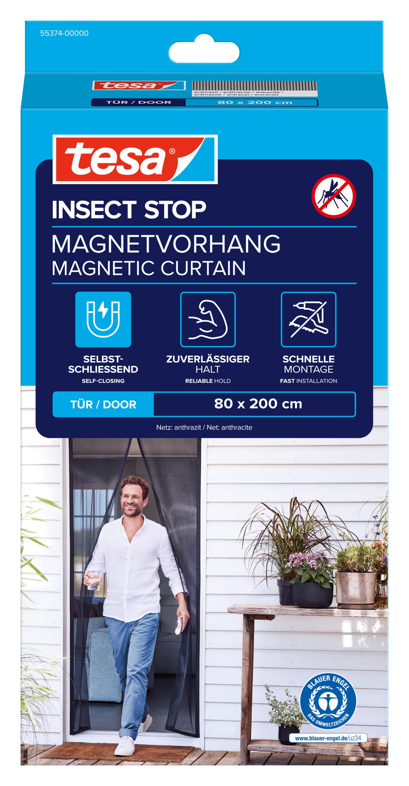 Moskitiera Magnetyczna Tesa 0.8x2M Antracyt - 4