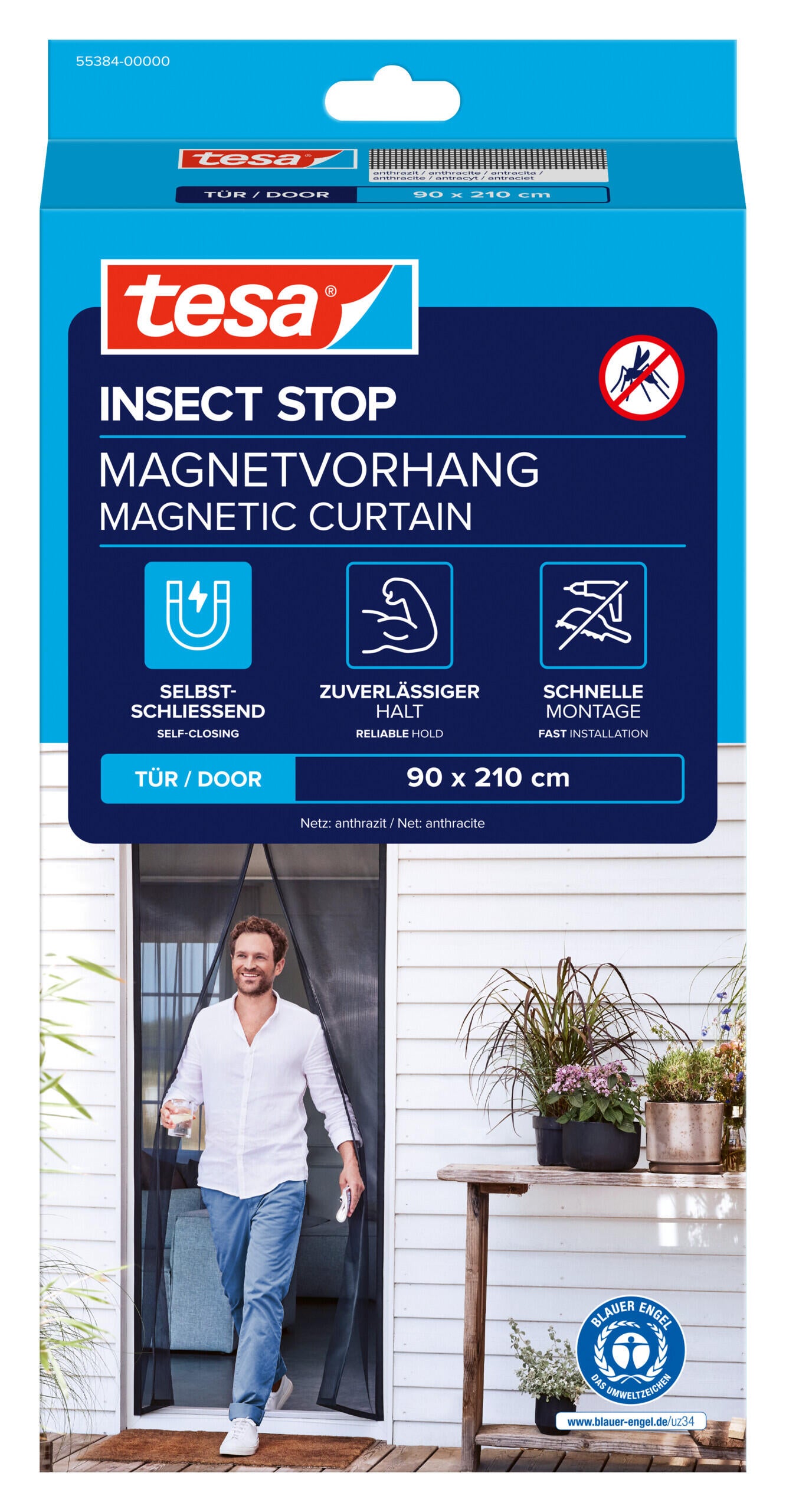 Moskitiera Magnetyczna Tesa 0.9x2.1M Antracyt - 2