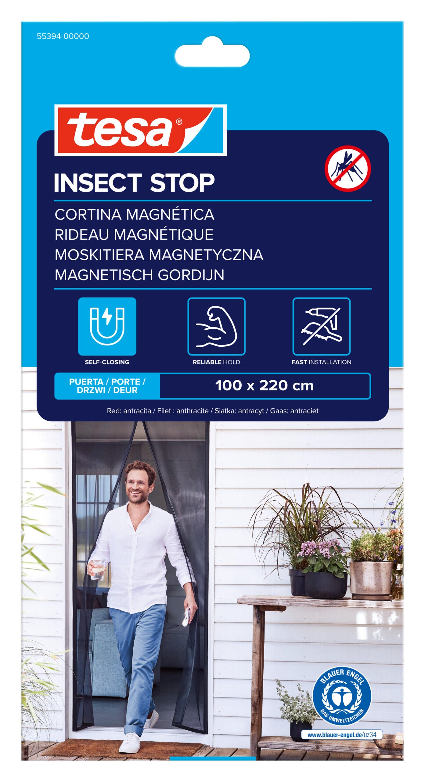 Moskitiera Magnetyczna Tesa 2.2x1M Antracyt - 5