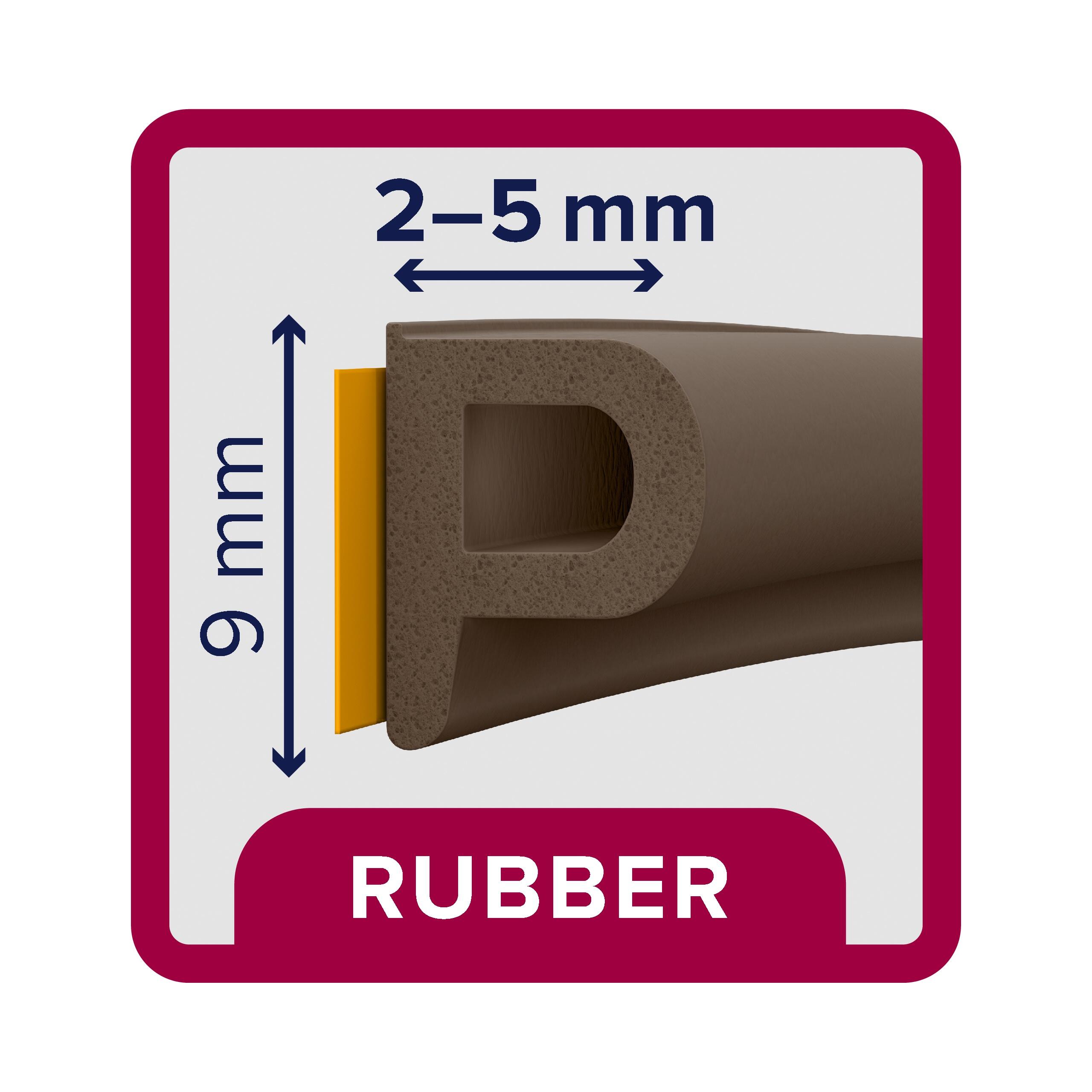 Samoprzylepna uszczelka gumowa do okien i drzwi tesamoll® profil P 6 metrów brązowa TESA - 2