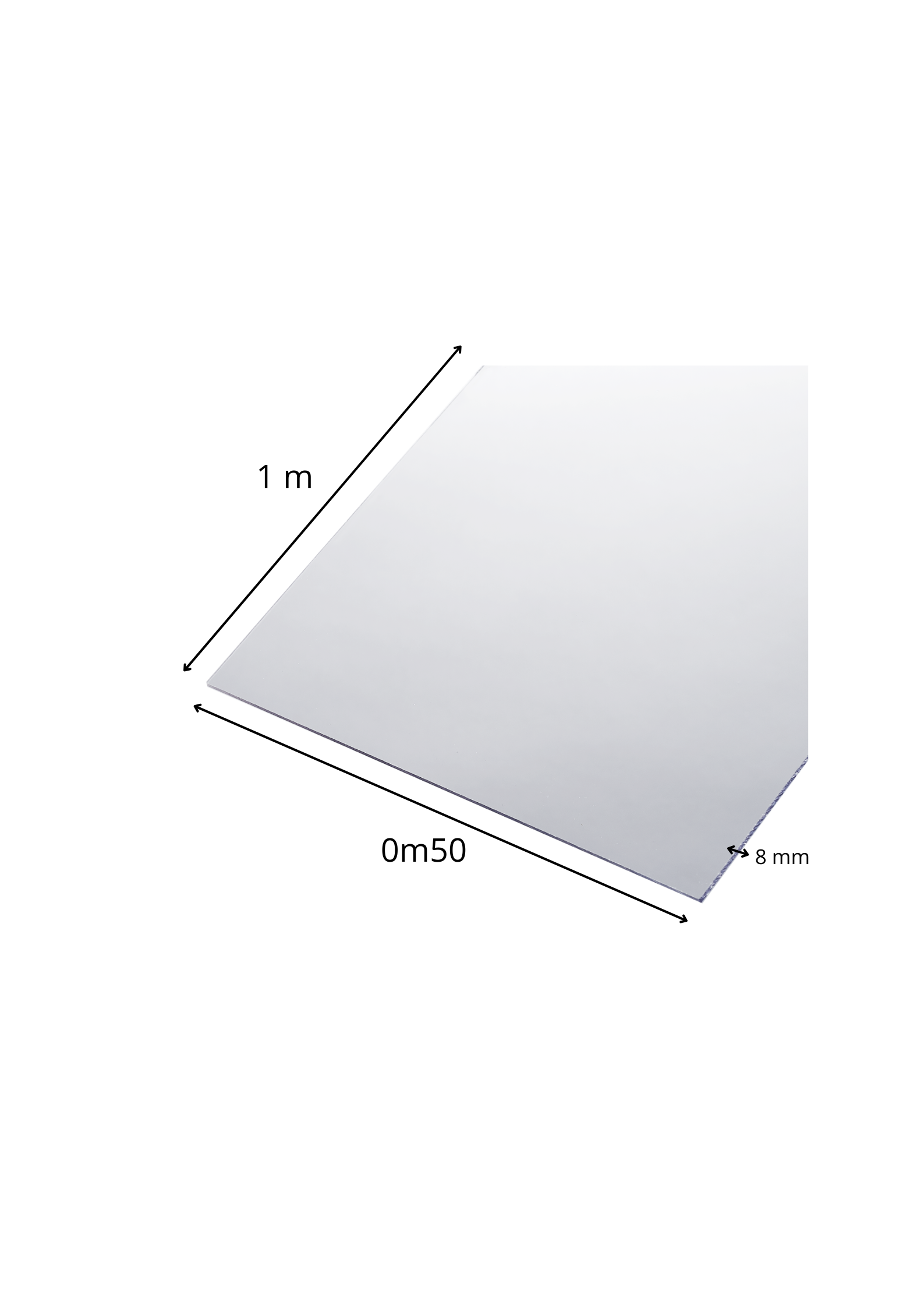Vidrio sintético Styroglass de 50x100 cm y 8 mm de espesor
 - 2