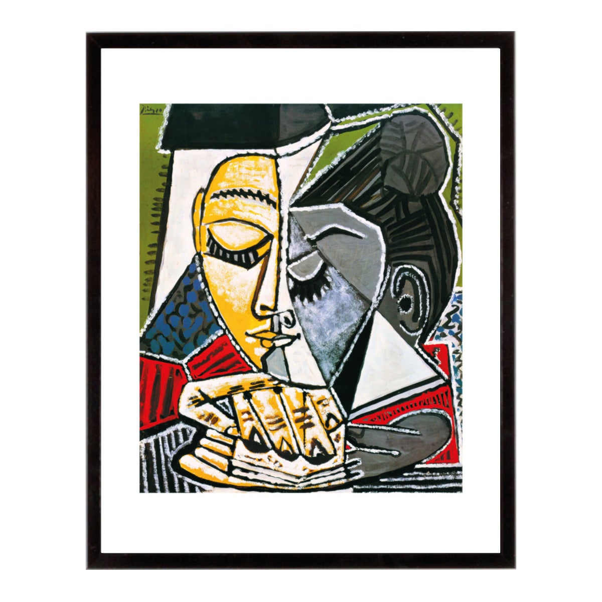 Poster Da Parete Un Bacio Gentile - Romantica Lineart In Bianco E Nero Con Gli Amanti - Poster - Foto 12