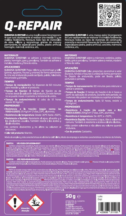 MASILLA REPARADORA PIEDRA Y MARMOL Q-35 50GR - 2