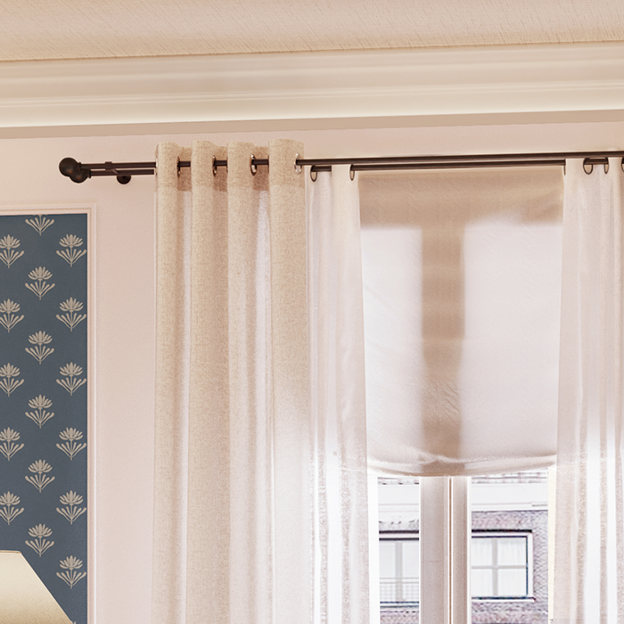Visillo ollaos Zadig poliéster lino blanco INSPIRE de 200x280cm. Incluye cinta termoadhesiva - 9