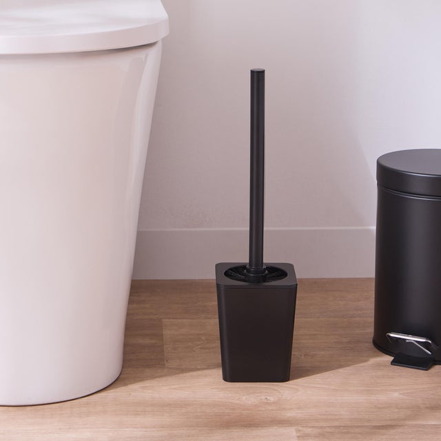 Pot avec brosse WC intégrée noir Essential SENSEA