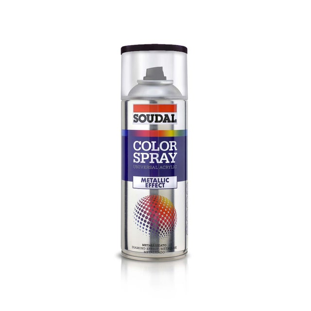 Peinture aérosol tous matériaux int/ext noir RAL9005 métallisé 400 ml - SOUDAL