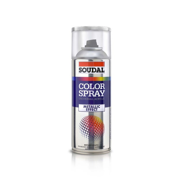 Peinture aérosol tous matériaux int/ext argenté métallisé 400 ml - SOUDAL