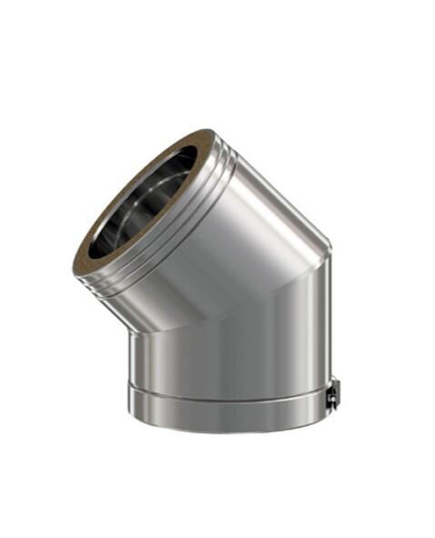 CODO 45º PARED DOBLE 125MM INOX 304